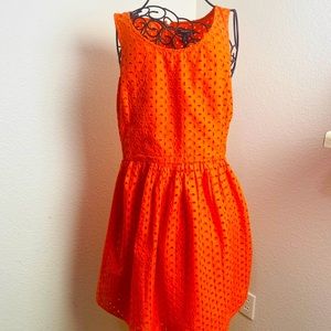 OLD NAVY Embeoidered Orange Dress 8 lined flawless